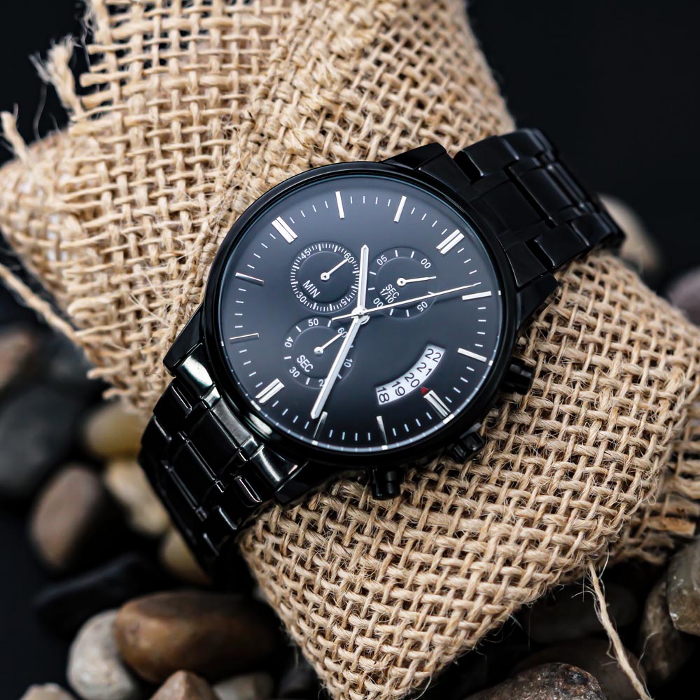 Customizable Engraved Black Watch