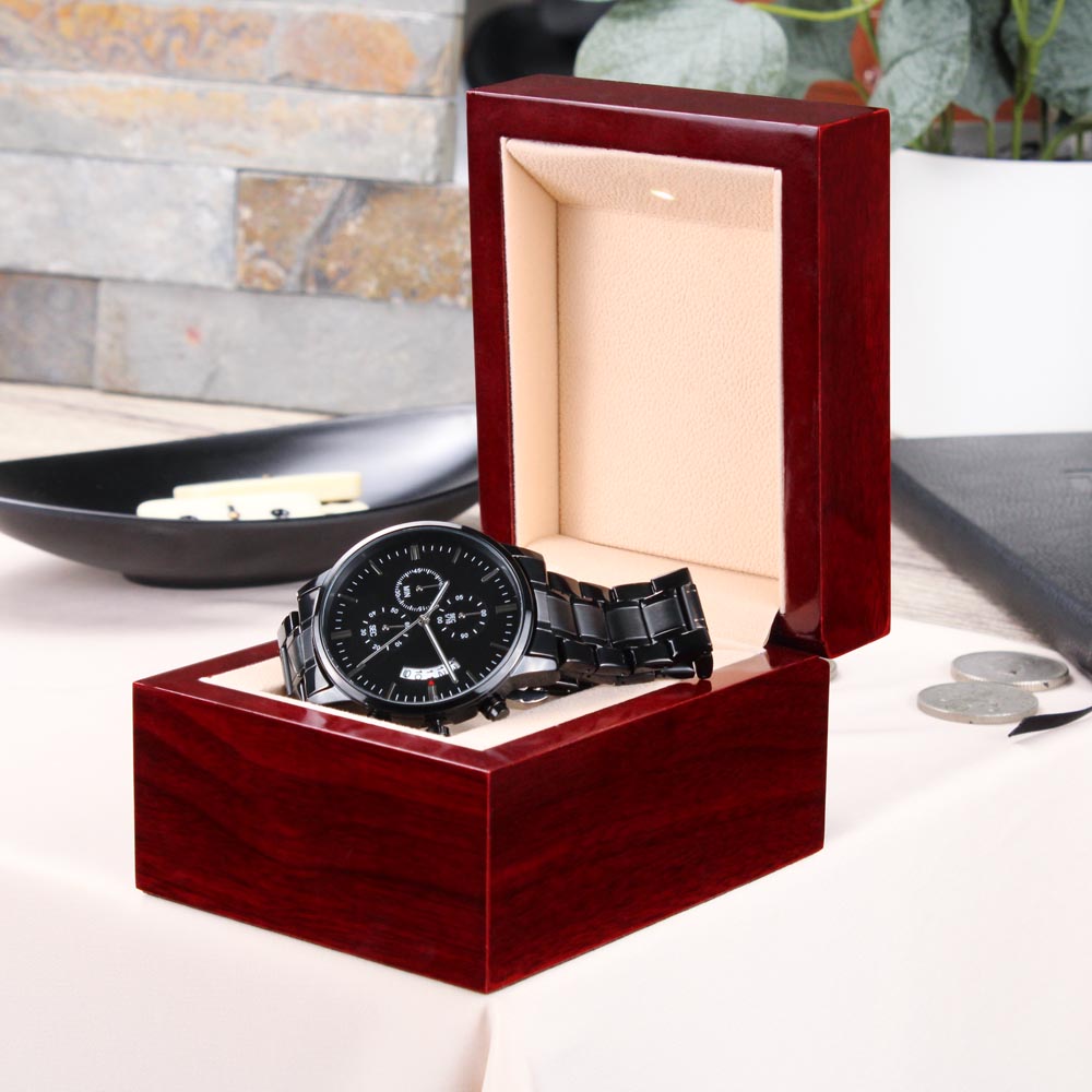 Customizable Engraved Black Watch