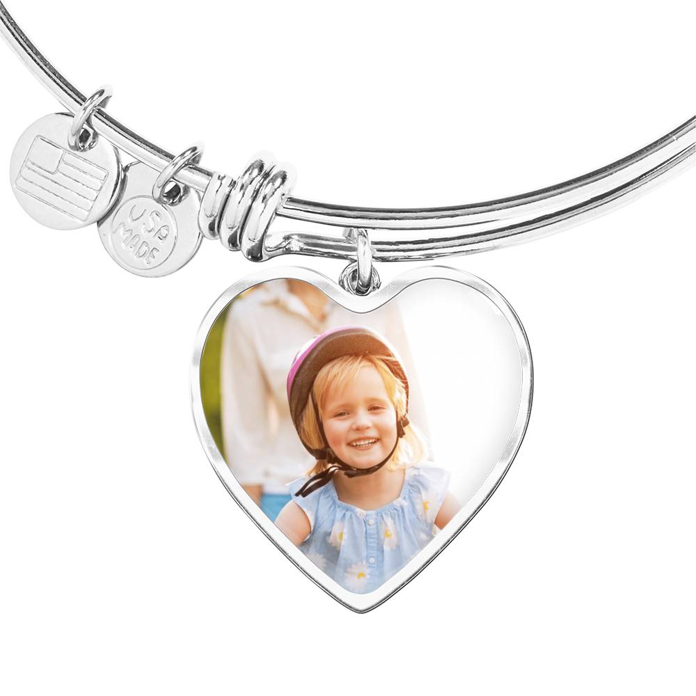 Custom Heart Bangle with Engraving