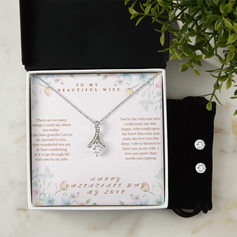 TO MY BEAUTIFUL WIFE EARRING SET