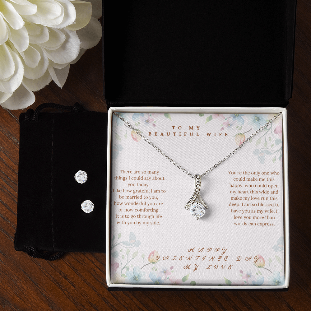 TO MY BEAUTIFUL WIFE EARRING SET