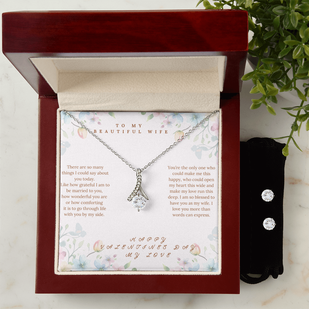 TO MY BEAUTIFUL WIFE EARRING SET