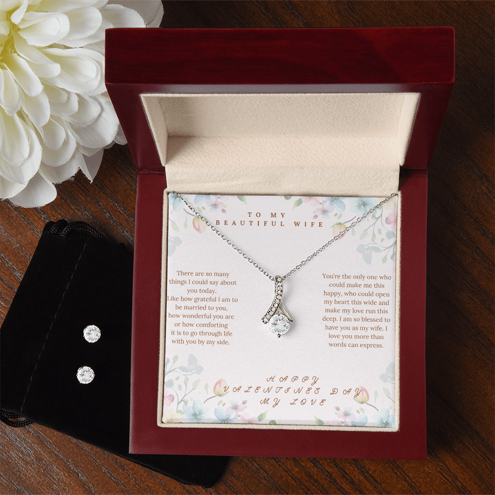 TO MY BEAUTIFUL WIFE EARRING SET