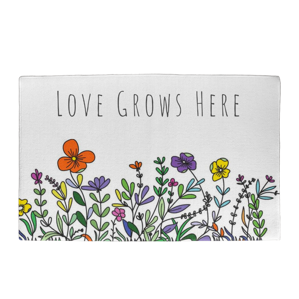 Love Grows Here Door Mat