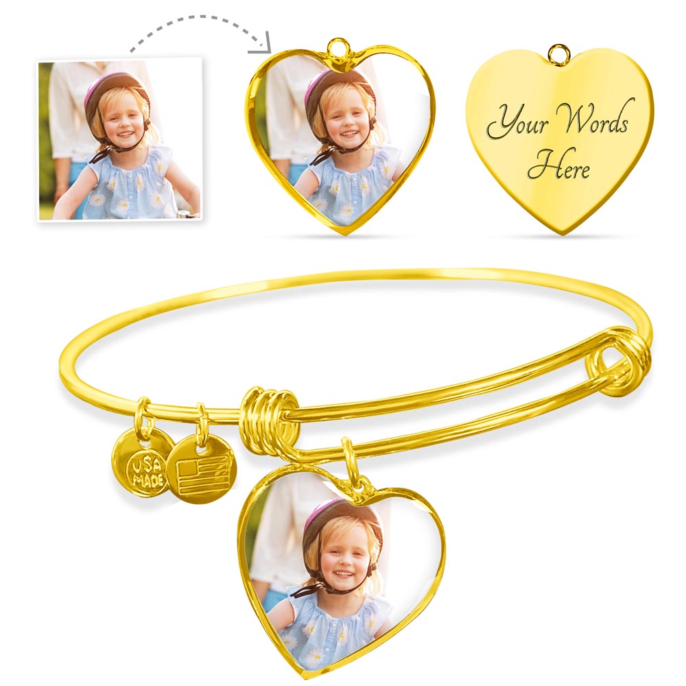 Custom Heart Bangle with Engraving