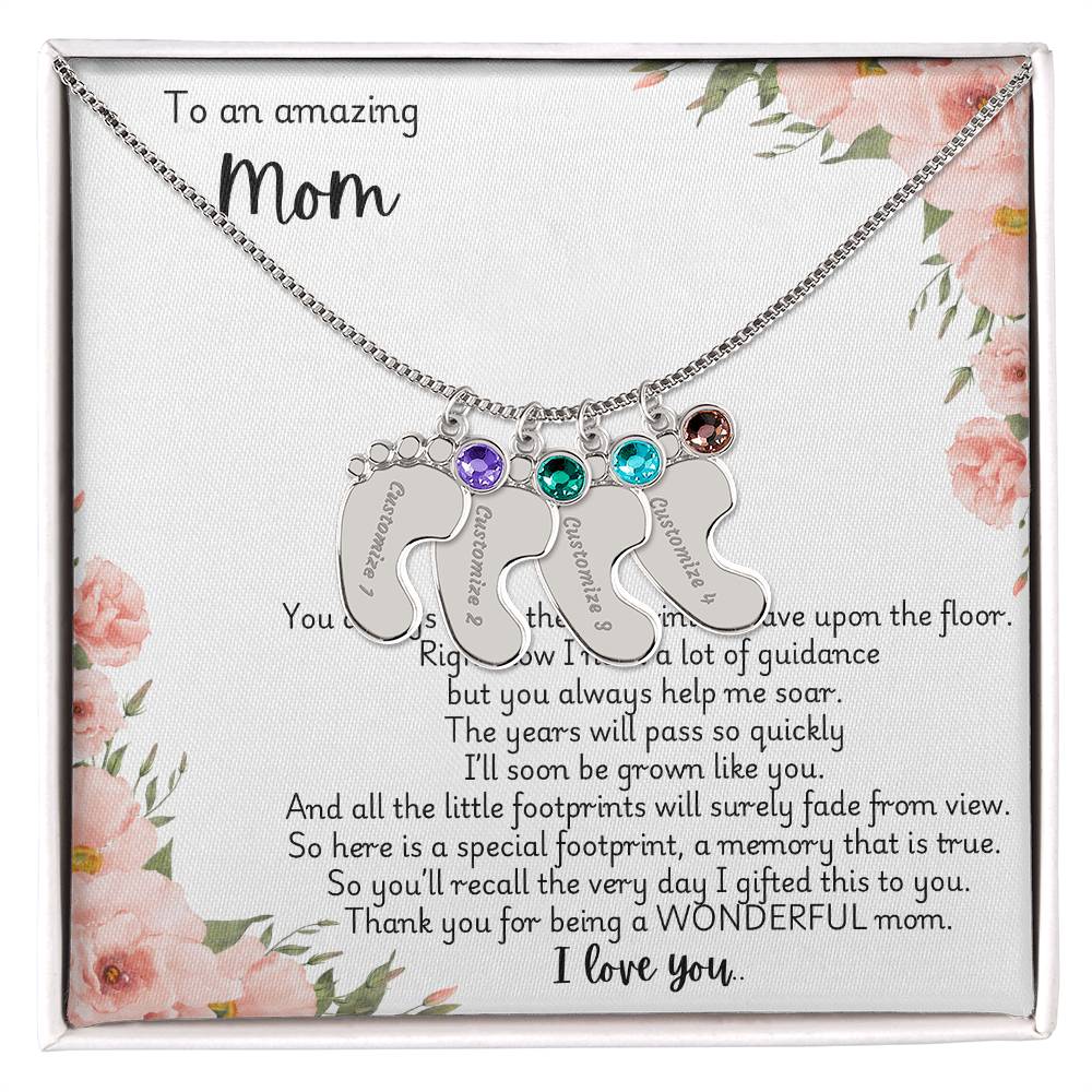 Children's Custom Birthstone Necklace For Mom