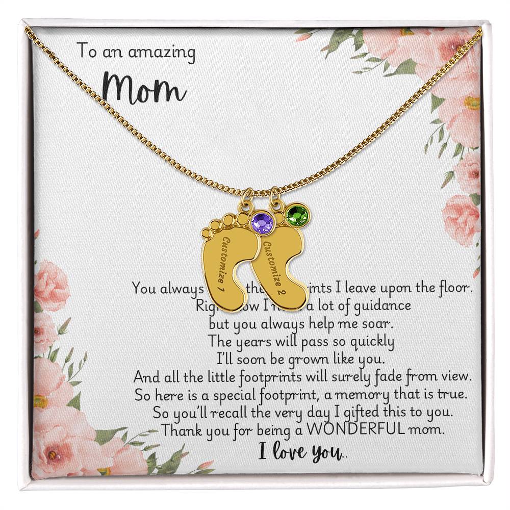 Children's Custom Birthstone Necklace For Mom