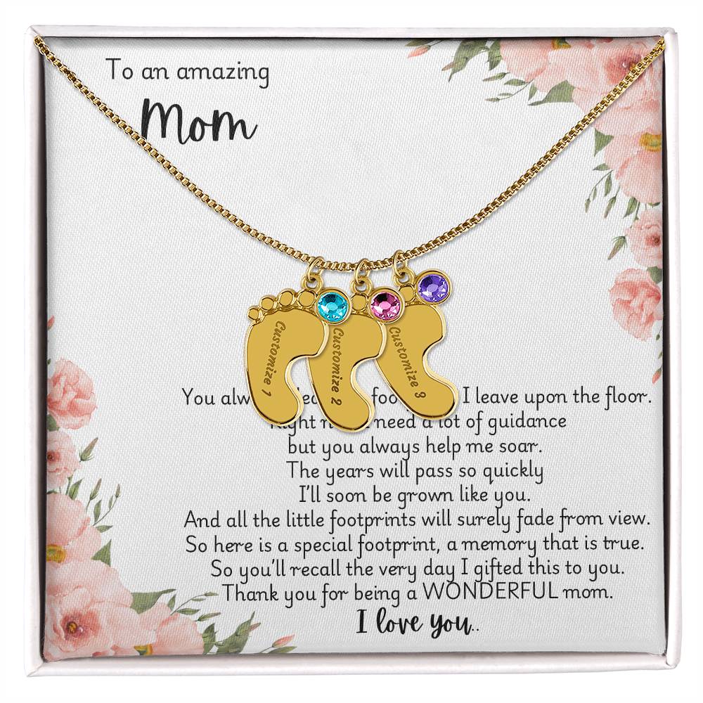 Children's Custom Birthstone Necklace For Mom