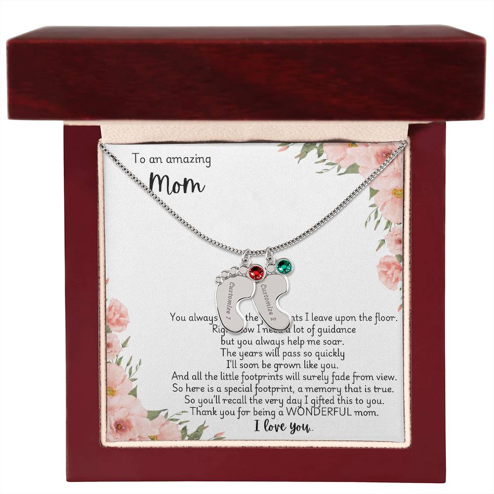 Children's Custom Birthstone Necklace For Mom