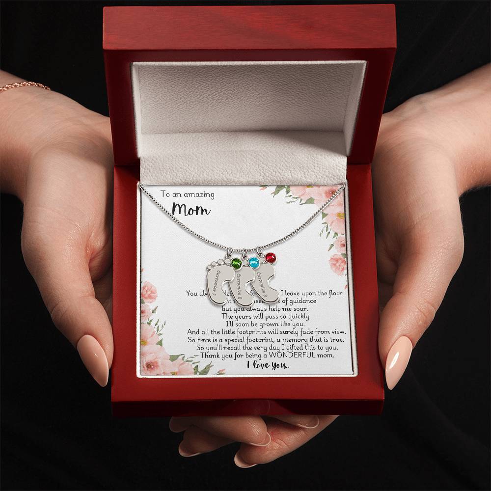 Children's Custom Birthstone Necklace For Mom