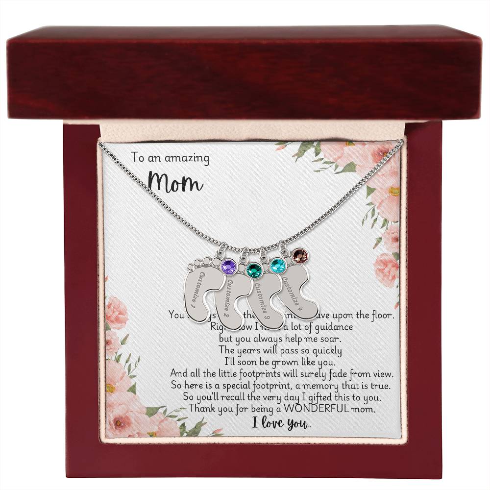 Children's Custom Birthstone Necklace For Mom