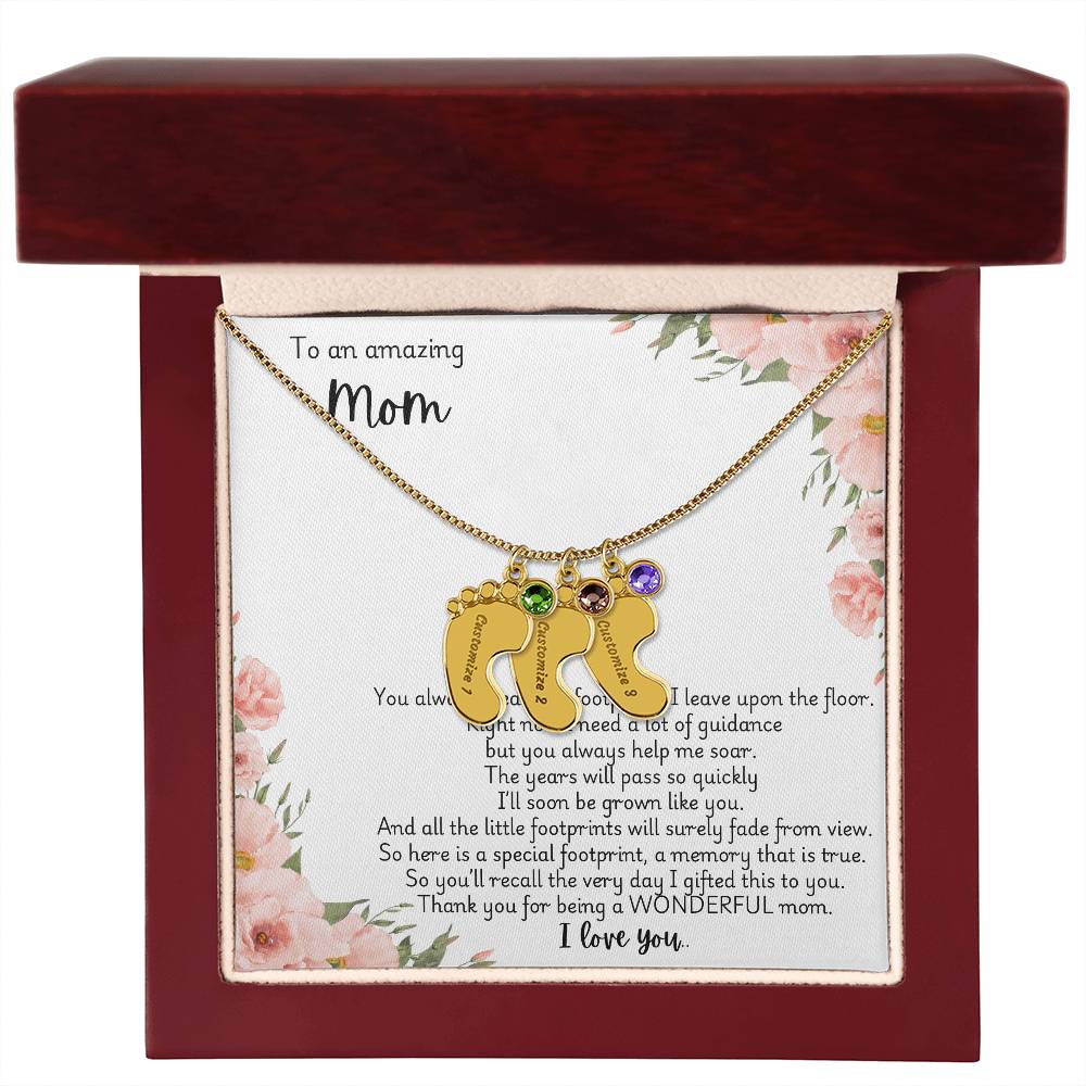 Children's Custom Birthstone Necklace For Mom