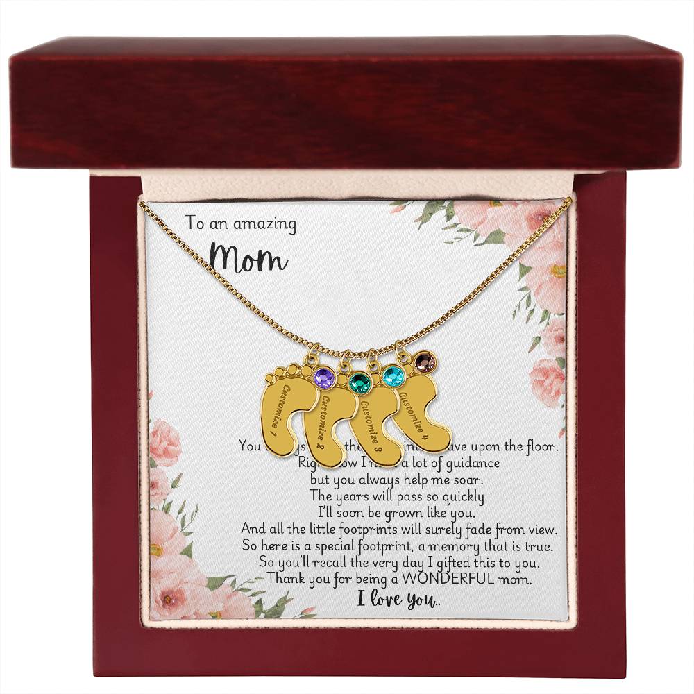 Children's Custom Birthstone Necklace For Mom