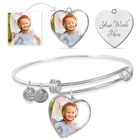 Custom Heart Bangle with Engraving